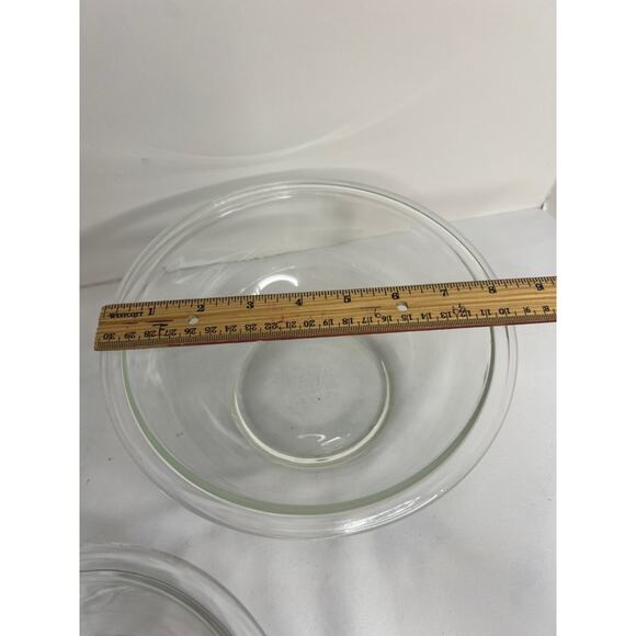 Pyrex Clear Glass Nesting Bowls Mixing Bowl Set of 3 - #325, #323, and #322 - Picture 5 of 8